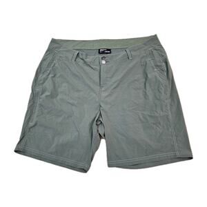 Marmot Shorts Women Sz 20 Green Nylon Stretch Hiking